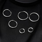 Classic Stainless Steel Hoop Earring for Men Boys,Anti Allergy Metal Huggies Hoop Earring,Simple Male Stacked Earring Jewelry