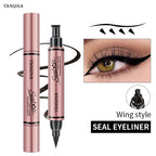 Women's Double-Headed Stamp Eyeliner Large-Capacity Liquid Black Winged Cat-Eye Makeup Tool Waterproof for Eye Beauty mbzr