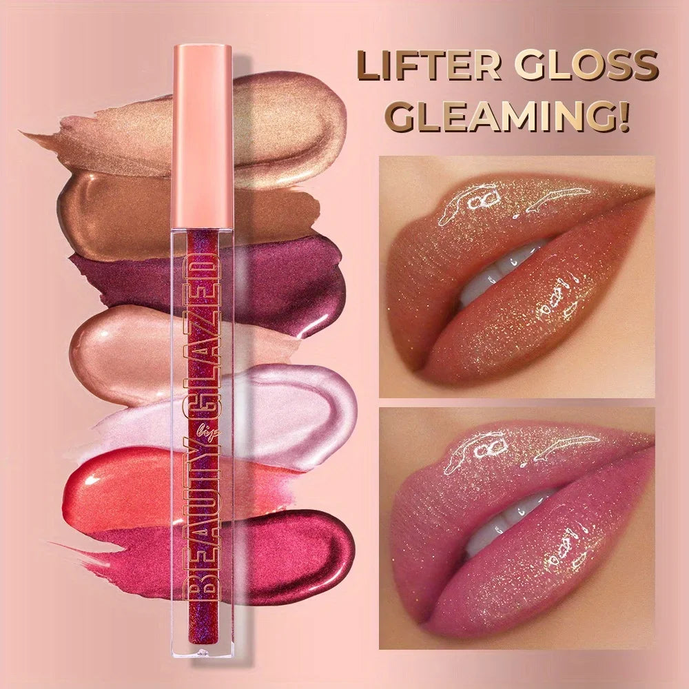 2024 Liquid Lipstick Chewy Golden Metallic Lip Gloss Shimmer Texture Golden Bling Glitter Lipstick Suitable Makeup Face Paint mbzr