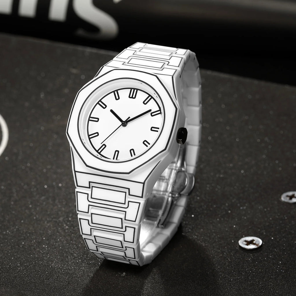 Simple casual men's women's watches, macaroon color quartz watches, round dial quartz watches, suitable for daily life, gifts