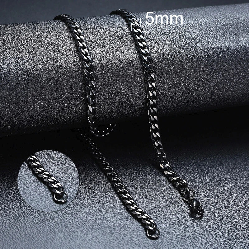 Vnox Cuban Chain Necklace Basic Stainless Steel Curb Link Chain Chokers,Vintage Gold Color Solid Metal Collar