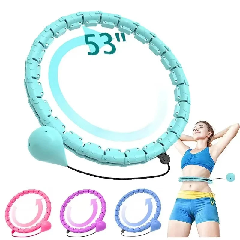 Smart Weighted Hula Hoop For Adults Weight Loss 47 Inch Waist 24 Detachable Links Fitness Hoop For Women And Beginners mbzr