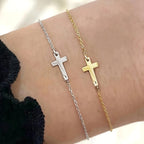1 piece stylish and simple whole body stainless steel cross accessories women's chain bracelet suitable for daily wear