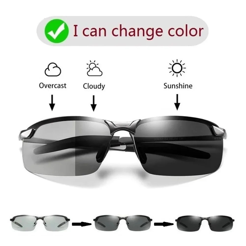 Chameleon Photochromic Polarized Sunglasses UV400 Day Night Vision for Driving And Fishing