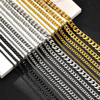3/5/7mm Stainless Steel Cuban Link Chain Stainless Steel Necklace, Punk Hip-hop Choker for Men, Fashion Jewelry Accessories