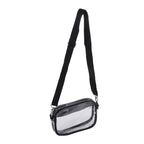 Women Solid Color Clear Transparent Shoulder Bag Front Pocket Casual Crossbody Handbag Purse Simple Mini Daily Shopping Walking Outings mbzr
