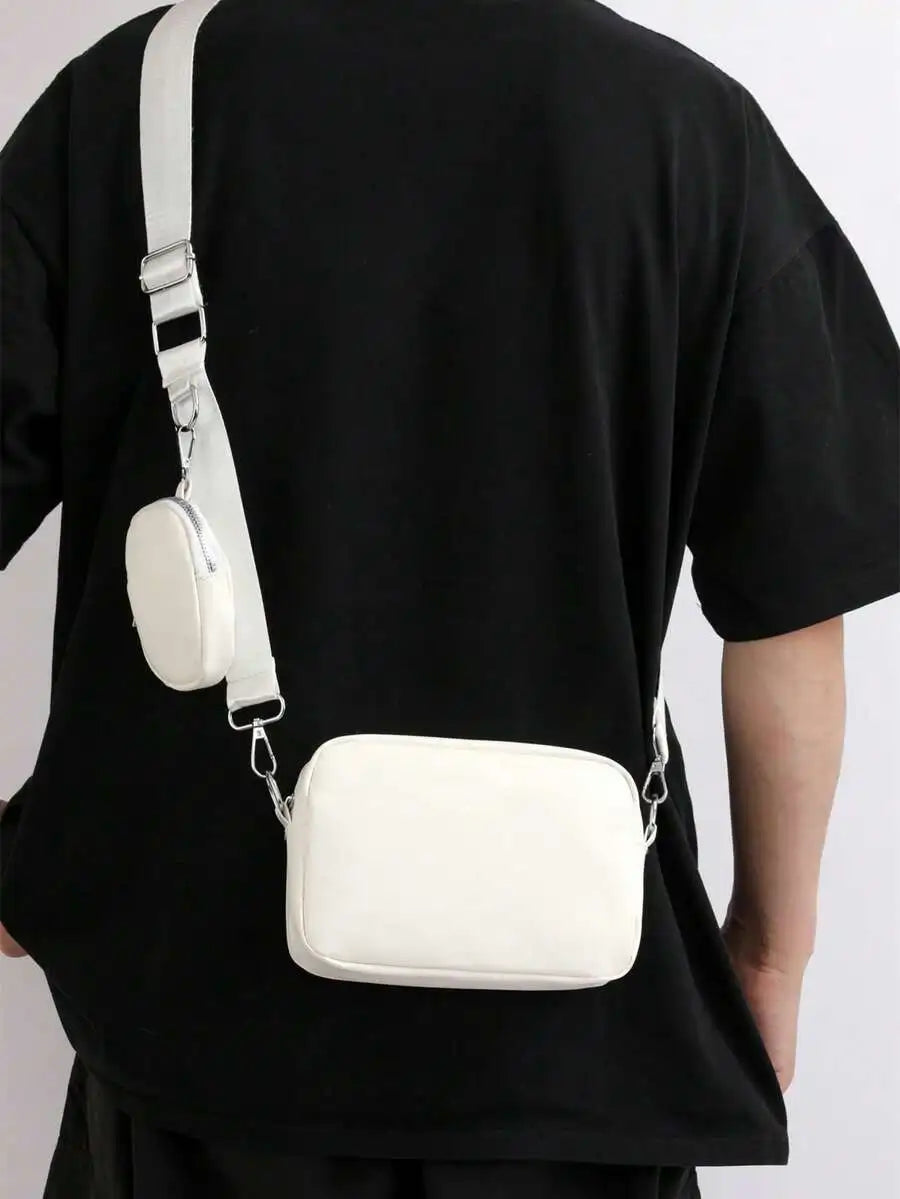 Men's Lightweight Crossbody Bag with Zipper & Slit Pocket