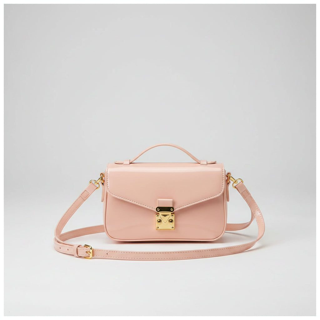 2026 Luxury Square Shoulder Bags for Women Trendy Patent Leather Small Flap Crossbody Bag Top-Handle Lock Buckle Handbag mbzr