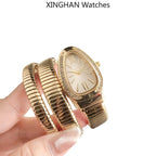 Women's Watches, 2026 Italian Trendy New Watch Models, Fashionable Creative Snake-shaped Bracelet Steel Style, Ladies' Personalized Diamond-Inlaid Snake-shaped Quartz Watch, High-end Brand Luxury Watch, Quartz Wristwatches mbzr