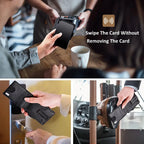Men's Minimalist Pop Up Wallet, RFID Blocking Slim Card Holder with Money Clip & ID Window, Holds 9-13 Cards, Compact Smart Metal Wallet for Daily Business Travel Use mbzr