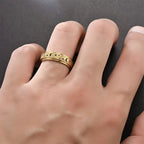 Anti Stress Stainless Steel Spinning Rotating Finger Rings For Women Men Rotatable Design Moon-Star Frosted Ring Fashion Jewelry