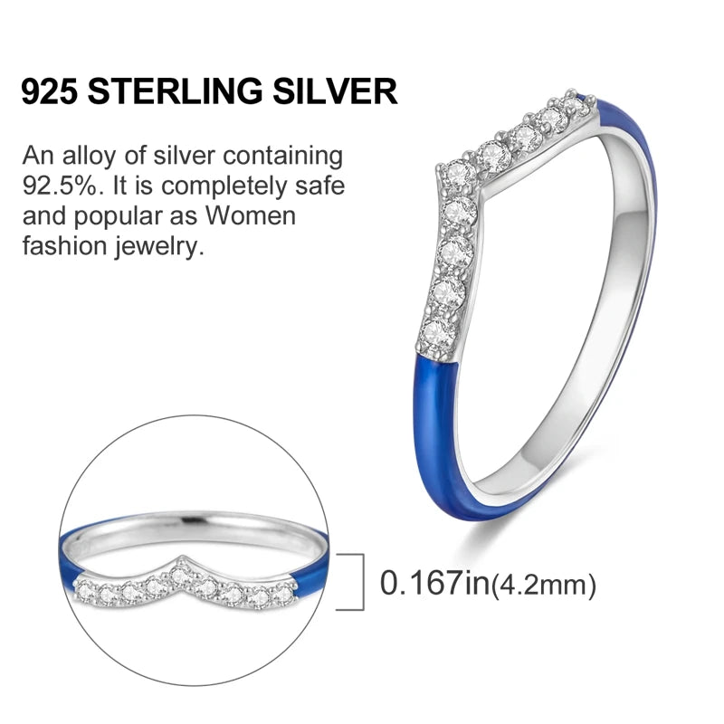 Original 925 Sterling Silver Ring Colorful Diamonds Cubic Zircon Finger Ring for Women