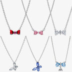 925 Sterling Silver Pave Heart & Butterfly Necklace Women Jewelry DIY Birthday,Anniversary,Engagement,Wedding Gift plata de ley mbzr
