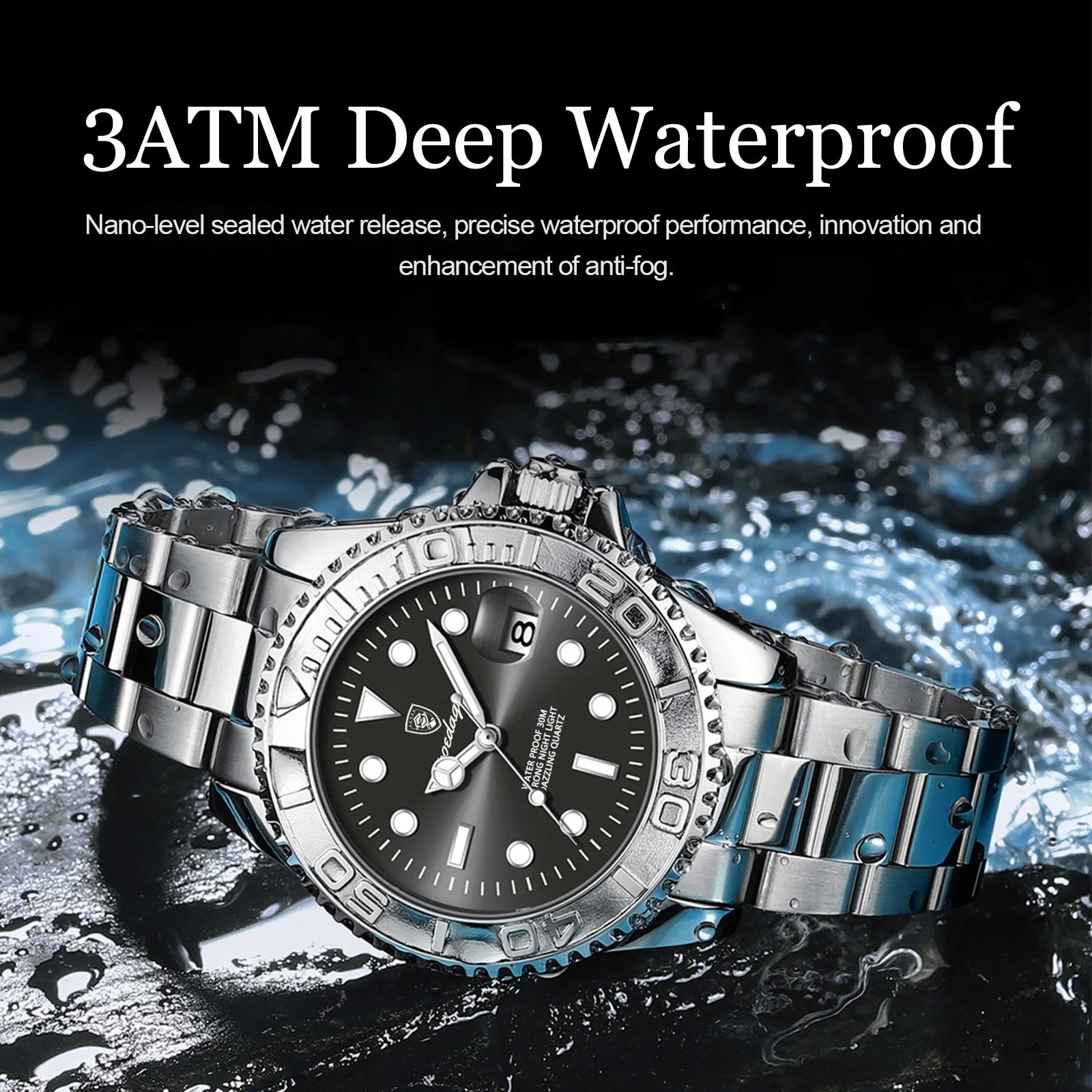 POEDAGAR Luxury Classic Man Wristwatch Waterproof Luminous Date Business Male Clock Stainless Steel Fashion Quartz Men's Watches mbzr