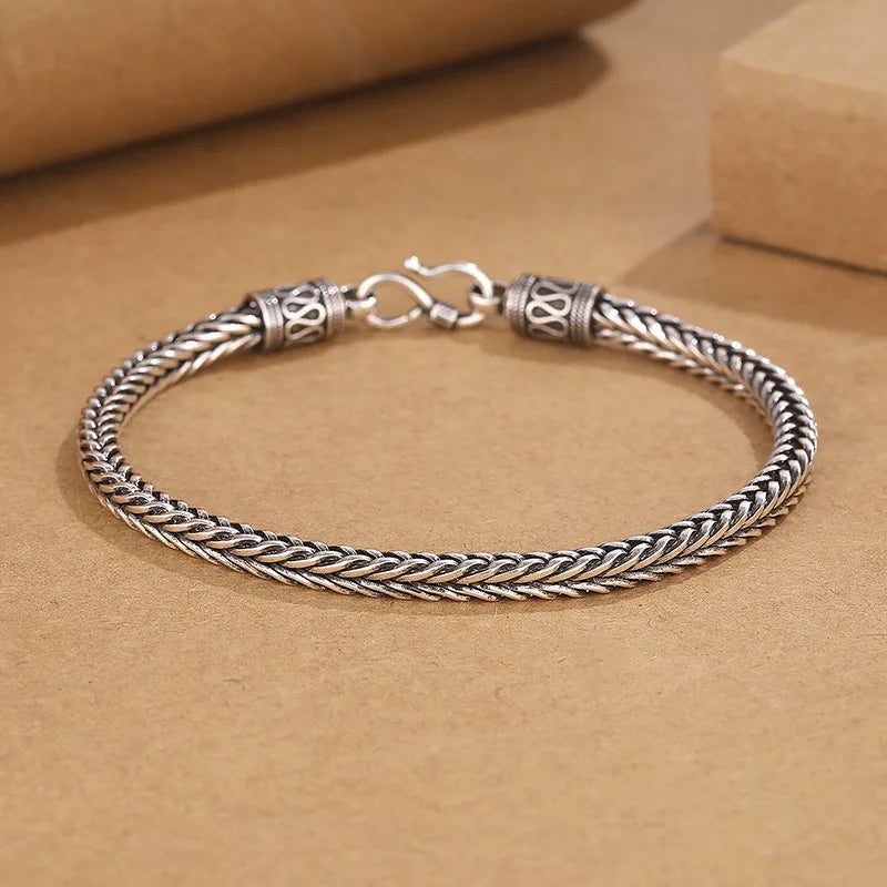 925 Sterling Silver Bracelet Chain Vintage for Men Women Luxury Wedding Jewelry Engagement Fashion Party Gifts mbzr