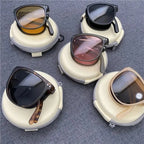 Foldable Sunglasses Square Frame UV Protection for Women Portable Folding Driving Sun Glasses Compact Travel Outdoor Eyewear