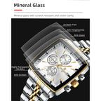 REWARD Original Men's Quartz Watches 30M Waterproof Sport Rectangle Watch for Men