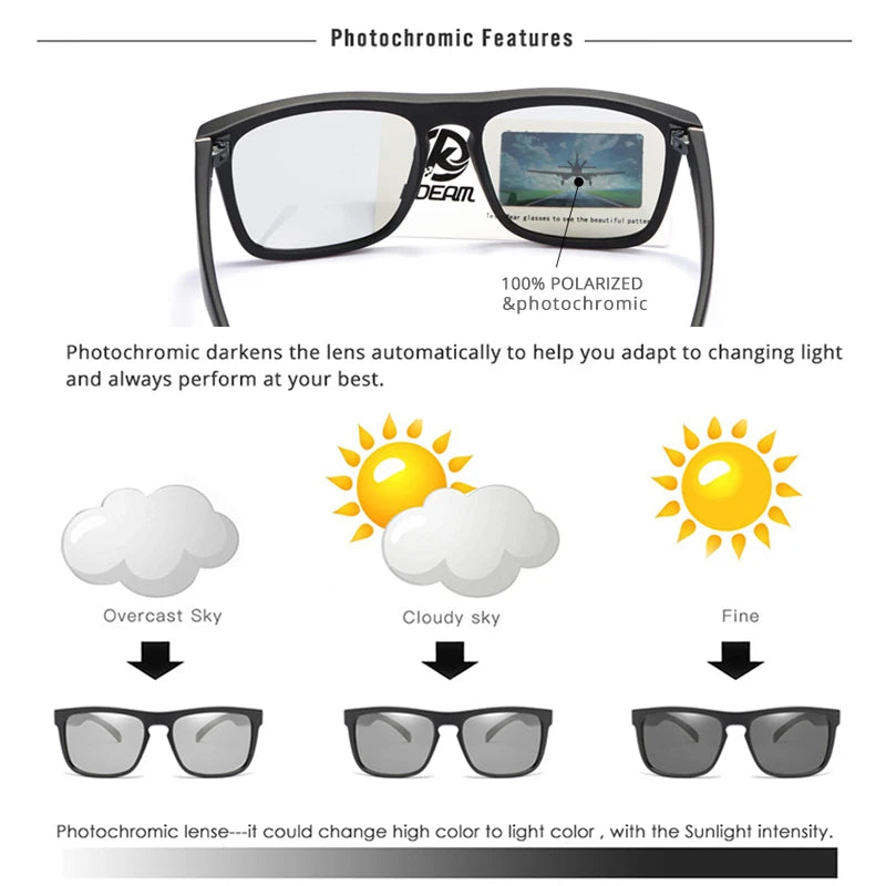 KDEAM Legend Square Sunglasses Polarized Lens Outdoor Sports Fishing Mountaineering  Sun Glasses With Brand Box