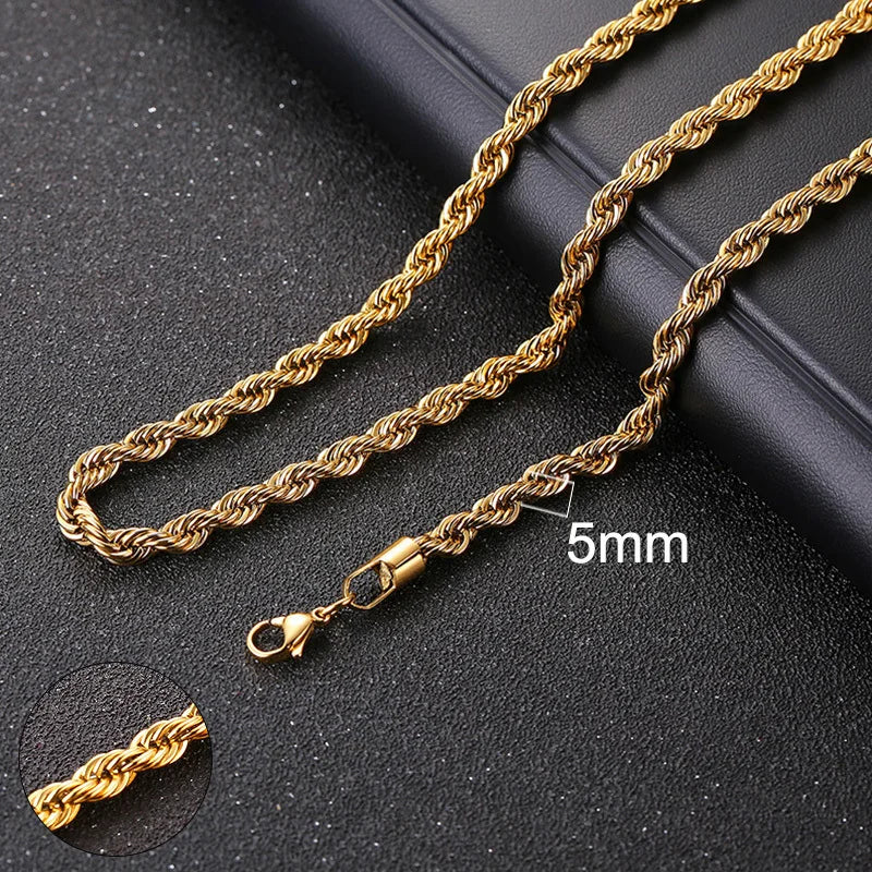 Vnox Cuban Chain Necklace Basic Stainless Steel Curb Link Chain Chokers,Vintage Gold Color Solid Metal Collar