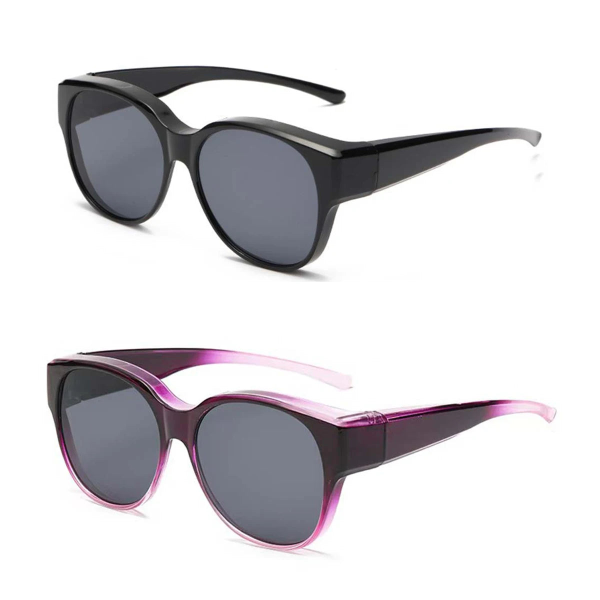 2PC Lightweight Oversized Over Glasses Sunglasses for Women Men Square Fit Over Polarized Sun Glasses UV400 T04