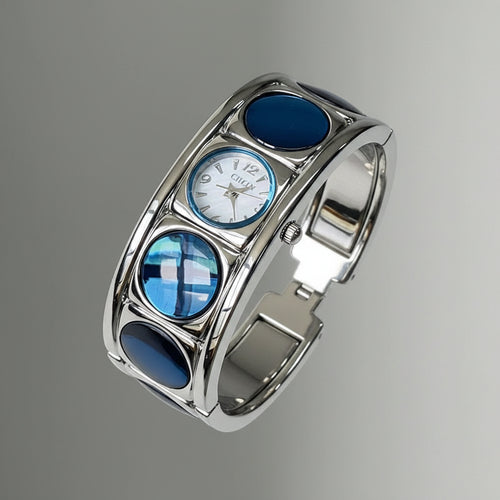 CILOA Bracelet Wristwatch Casual Quartz Watch Silver Blue Color Stainless Steel mbzr