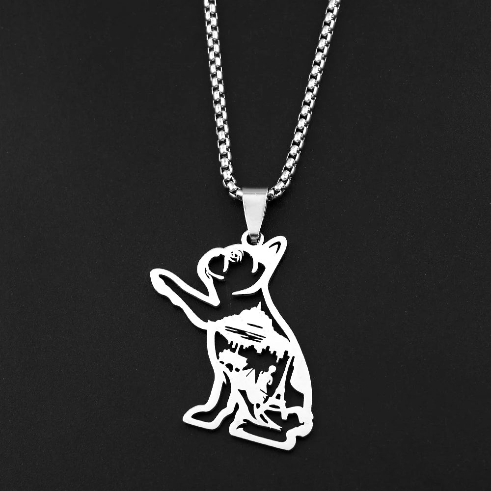 Sweet French Bulldog Chain For Women Men Stainless Steel Silver Color Animal Puppy Pug Dog Lovely Pendant Necklace Jewelry