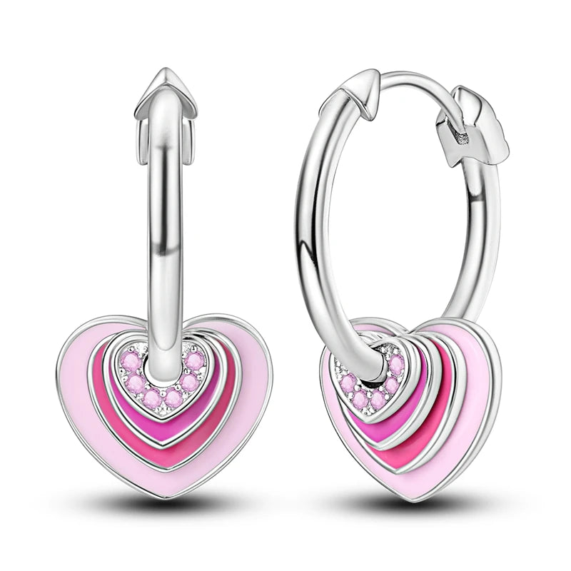 MULA 925 Sterling Silver Earrings Fasion Jewelry Zircon Starry Crystal Hoop Earrings