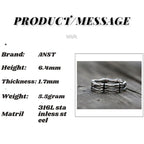Stainless Steel Vintage Rock Hip Hop Bones Rings Unisex