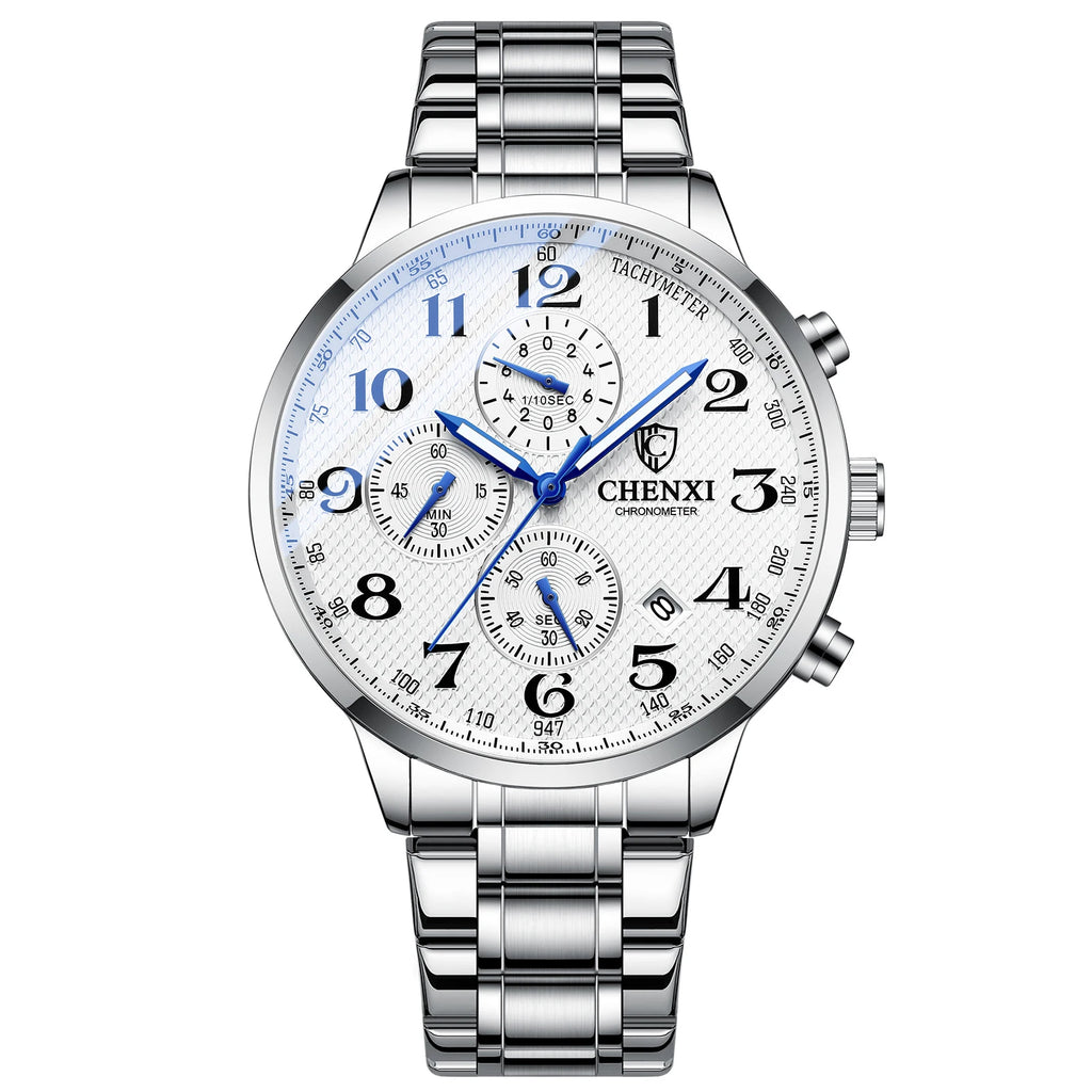 Men's Multifunctional Waterproof Quartz Watch Glow-in-the-dark Hands Chronograph Stopwatch Calendar Available mbzr