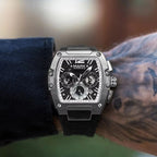 Mark Fairwhale Fashion Large Tonneau Case Man's watch Quartz  Waterproof Luminous Multifunctional Chronograph Sport Watches for man
