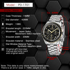 PAGANI DESIGN New Golden Watch Luxury Quartz Watches For Men Stainless steel Luminous AR Sapphire crystal Chronograph Man Gift Local Shipping