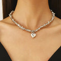 LATS Irregular Bead Heart Pendant Jewelry Set Stainless Steel