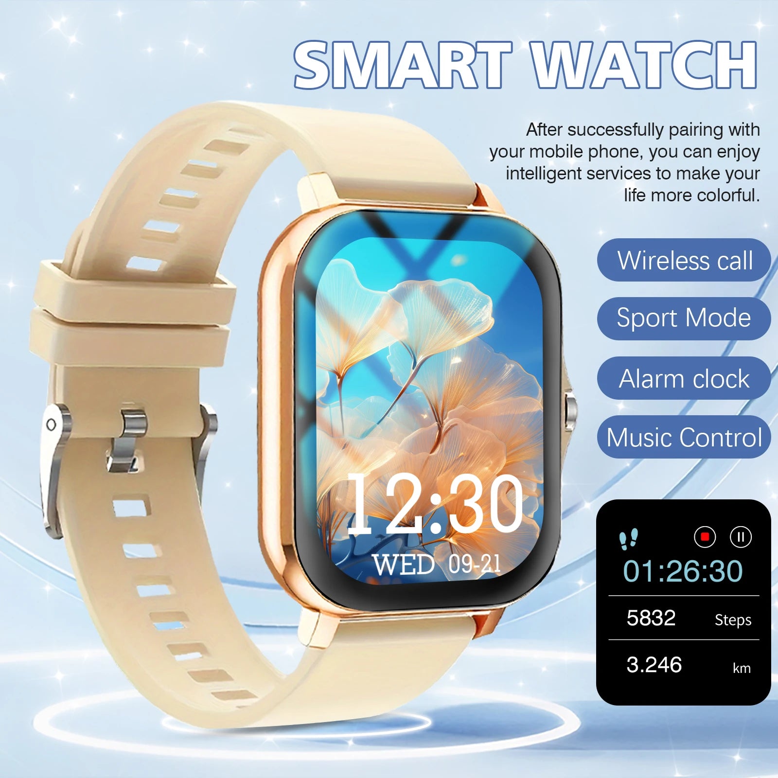 2025 Fitness Smart Watch for Men Women HD Screen: Durable Stainless Steel Strap Bluetooth Wireless Calling Message Reminder