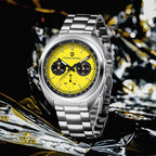 PAGANI DESIGN Men's Watch Yellow Dial Quartz Chronograph Watch Men Japan VK63 Sapphire glass Wrist Watch Men 2026 New Waterproof