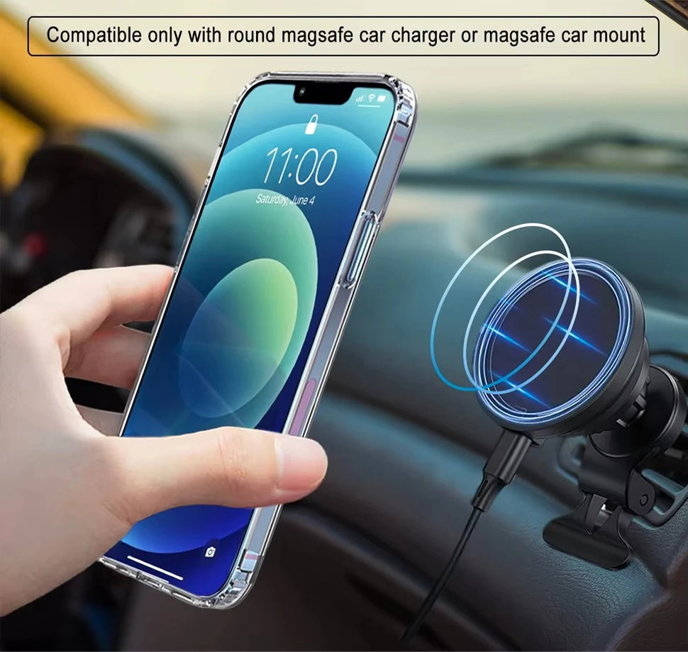 Stand Clear Magnetic Phone Case for iPhone 17 Pro Max Air 16 15 14 13 12 11 X XS Cases with Kickstand Transparent Holder Cover