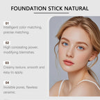 Color Changing Foundation Stick Waterproof Sweatproof Lightening Full Coverage Concealer 2 in 1 Stick Foundation Makeup Brushes mbzr