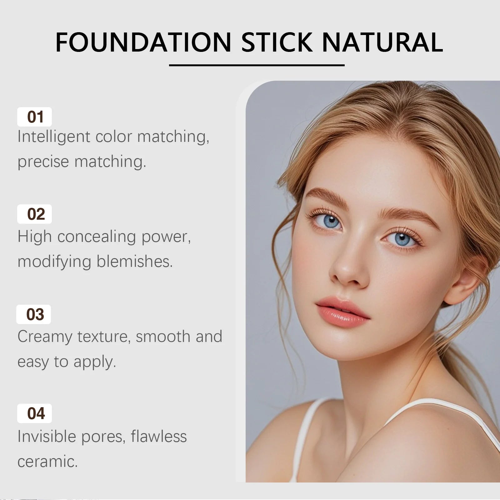 Color Changing Foundation Stick Waterproof Sweatproof Lightening Full Coverage Concealer 2 in 1 Stick Foundation Makeup Brushes mbzr