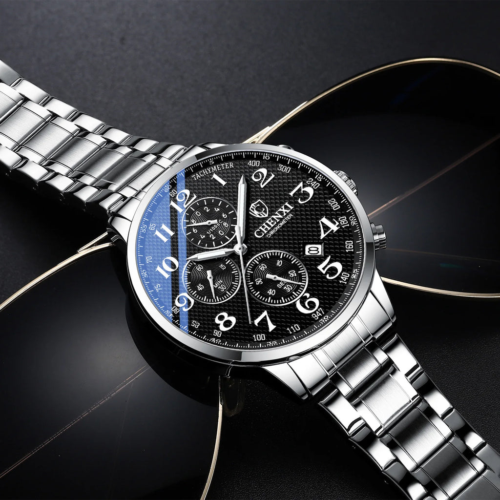 Men's Multifunctional Waterproof Quartz Watch Glow-in-the-dark Hands Chronograph Stopwatch Calendar Available mbzr