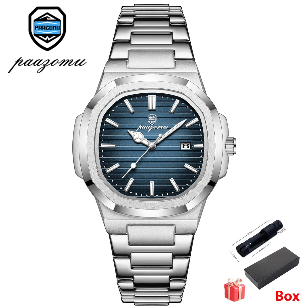 2026 New For Men Fashion Brand Male Watch Waterproof Luminous Stainless Steel Watches  Date Week Casual Quartz Men's Clock Reloj mbzr