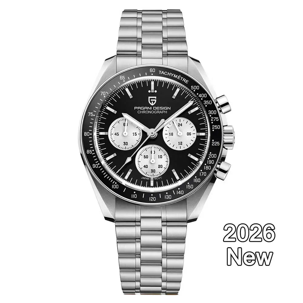 PAGANI DESIGN 2026 New Moon Luxury Quartz Watch For Men Sports Chronograph AR Sapphire crystal Luminous  leisure Wrist watch For Men Local delivery