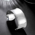 925 Sterling Silver charm Smooth wide Big bangle Bracelets for Women Luxury Fashion Party Wedding cuff Jewelry Christmas Gift mbzr