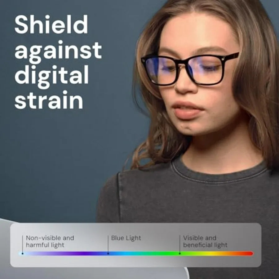 Gaoye Black Blue Light Glasses for Computer and Gaming - Anti UV Ray Lenses, Scratch-Resistant and Comfort Fit mbzr