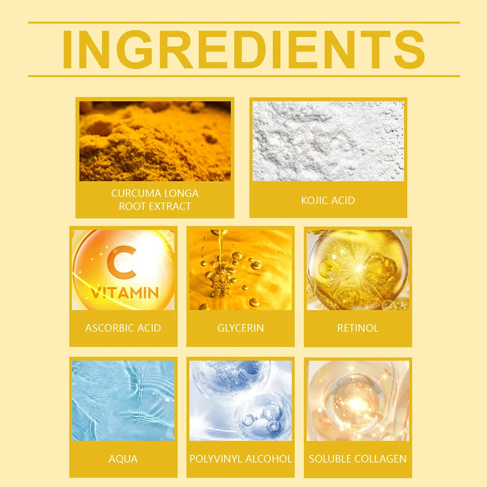 75g Kojic Acid Turmeric Overnight Wrapping Peel Off Mask Nourishes Hydrolyzed Collagen Glowing Skin Firmnes Skin Care mbzr