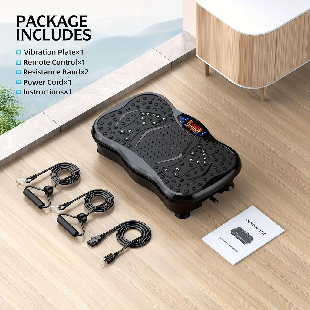 Magnetic Vibration Plate Exercise Machine: 200 Speeds, 330lb Capacity, Portable & Quiet Home Fitness for Women/Men mbzr