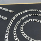 Men's 925 Sterling Silver Necklace 2/4/6/8/10/12MM 40-75cm Face Chain Necklace Lobster Clasp Men Women Engagement Jewelry Gifts mbzr