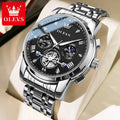 Quartz Watch Flywheel Skeleton Chronograph Moon Phase Multifunctional OLEVS 2856 mbzr