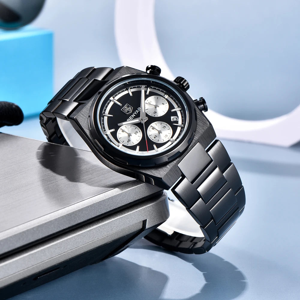 2026 New BENYAR Men's Watches Top Brand Luxury Speed Sports Chronograph Quartz Watch For Men Luminous Waterproof Stainless Steel Man Gift Clock