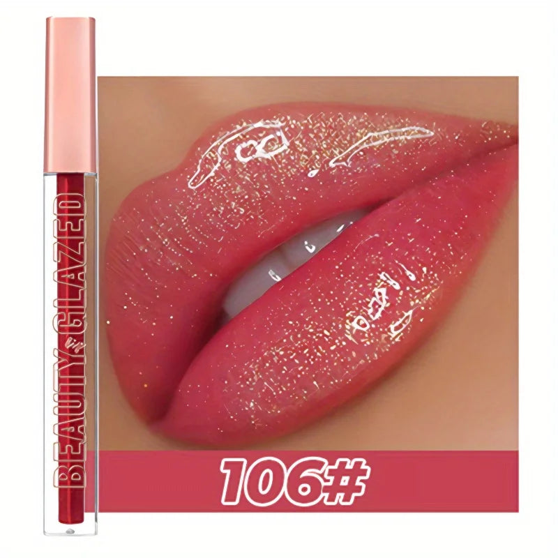 2024 Liquid Lipstick Chewy Golden Metallic Lip Gloss Shimmer Texture Golden Bling Glitter Lipstick Suitable Makeup Face Paint mbzr
