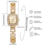 Luxury Rhinestone Bracelet Strap Women Watches Elegant Square Quartz Wristwatch Reloj Mujer Girls Clock Gift (Without Box)