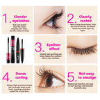 Gecomo Silk Fiber Eyelash Gel Double Tube Set - 24H Waterproof Smudge-proof Thick Volumizing Lengthening No Clumping Mascara mbzr